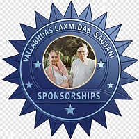 OFFICIAL LOGO FOR THE VALLABHDAS LAXMIDAS SAUJANI SPONSORSHIP, FEATURING THE PARENTS OF OUR MAIN FUNDER